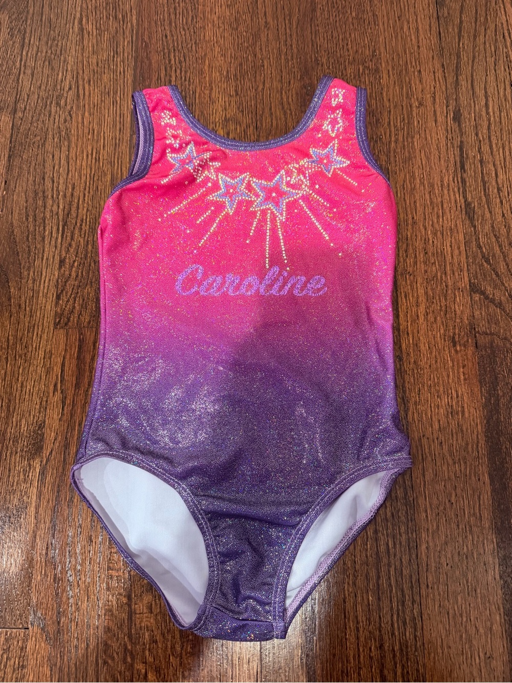 Custom Pink to Purple Glitter Ombre Kids One-Piece